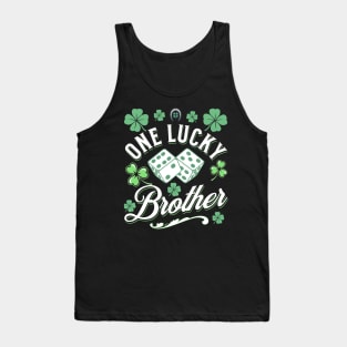 One Lucky Brother St Patricks Day Clover Dice Green Irish Tank Top
